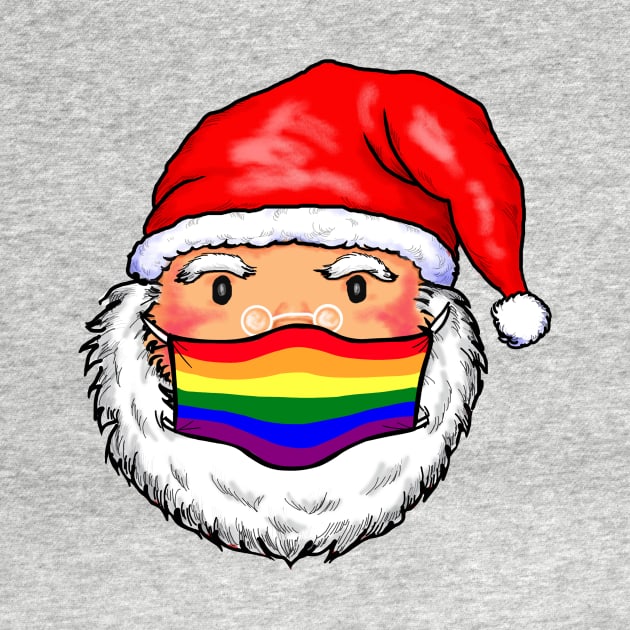 Santa Claus Gay Rainbow Face Mask by Nalidsa